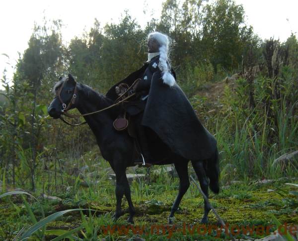The Icefalcon and Black Queen infront of the woods